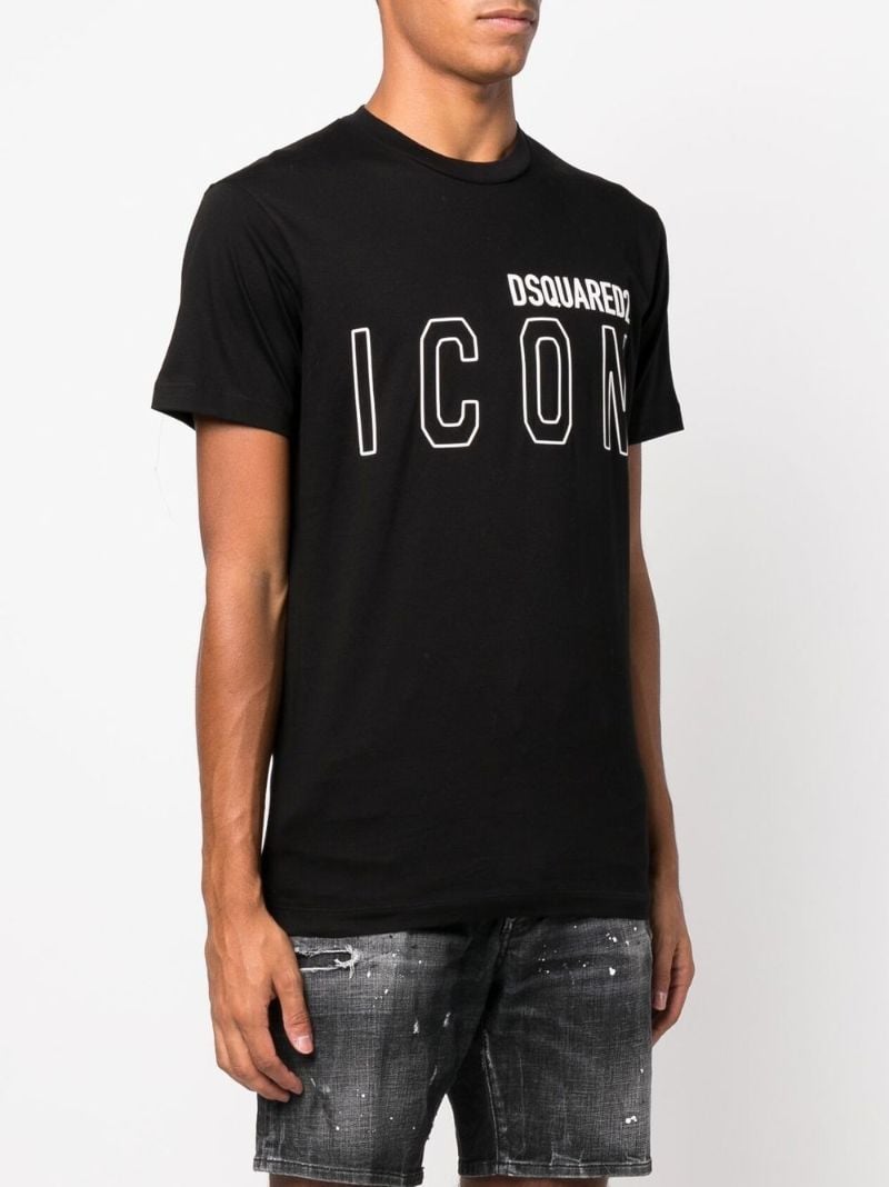 Black Icon Logo Print T-shirt