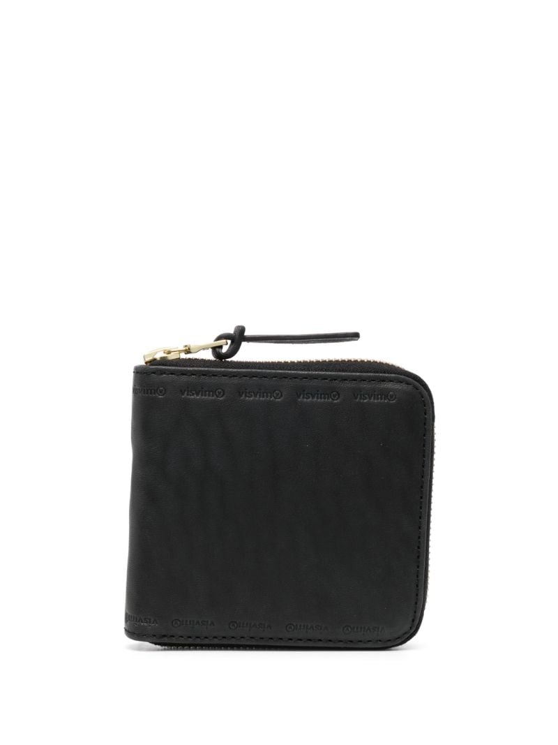 Black Logo-embossed Zip-around Wallet