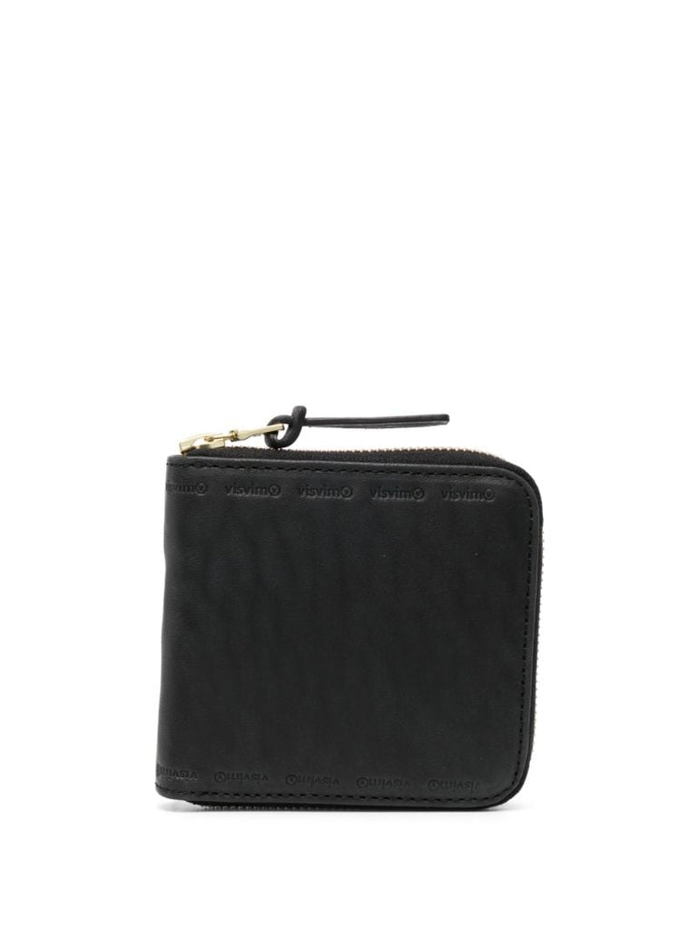 Black Logo-embossed Zip-around Wallet