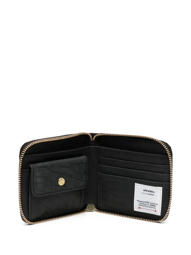 Black Logo-embossed Zip-around Wallet