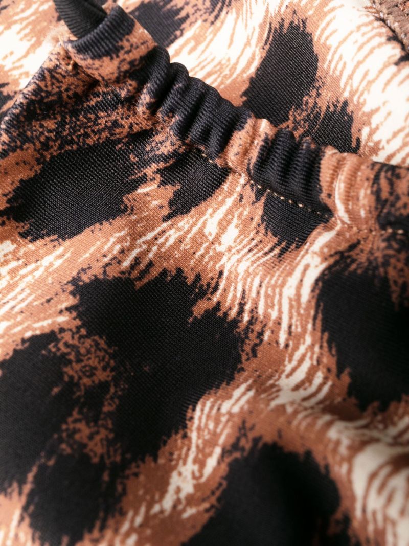 Brown Leopard Print Halterneck Bikini Top
