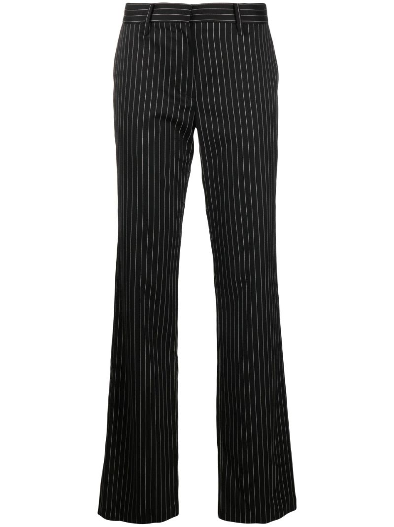 Black Pinstripe Straight-leg Trousers