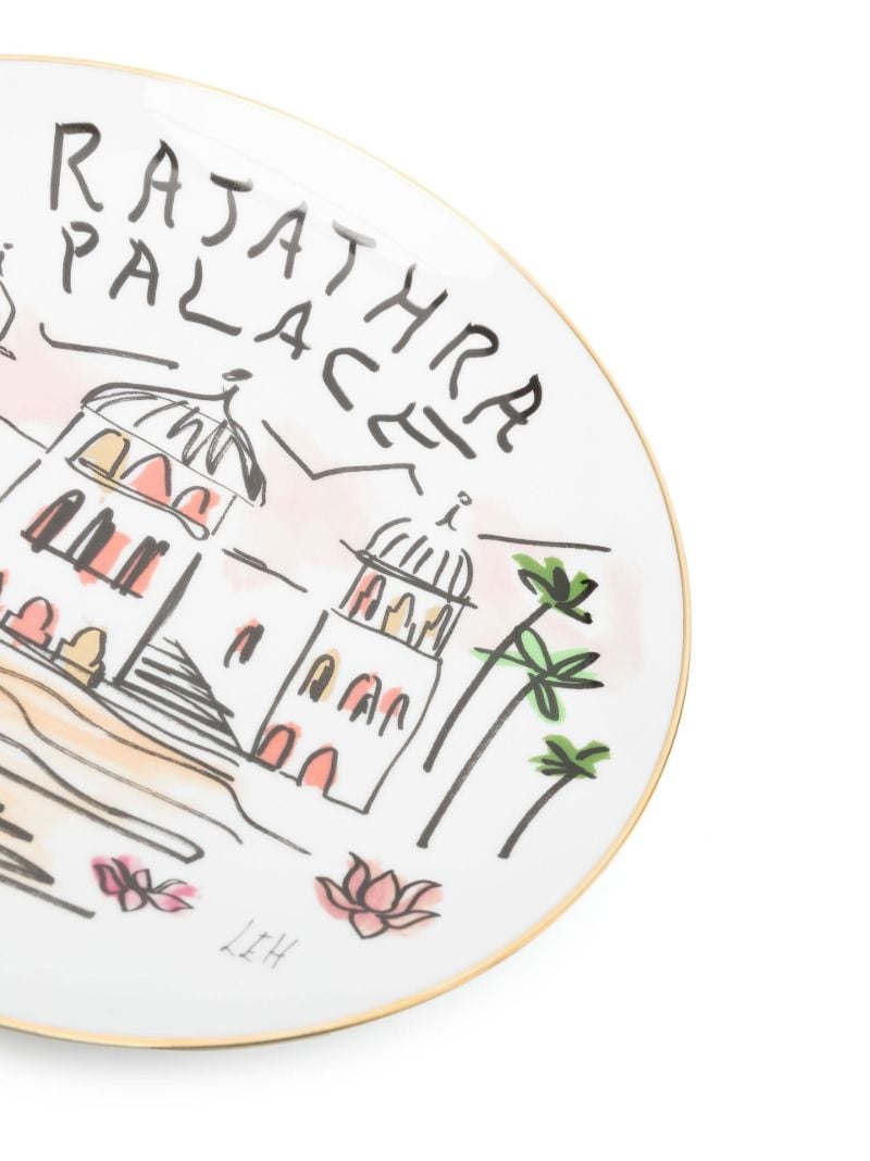 White Rajathra Palace Graphic Print Plate