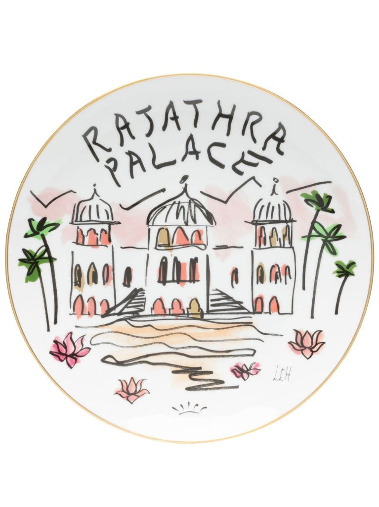 White Rajathra Palace Graphic Print Plate