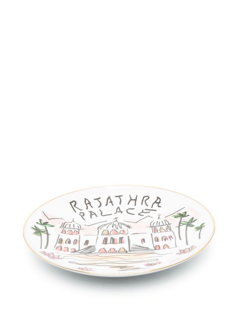 White Rajathra Palace Graphic Print Plate