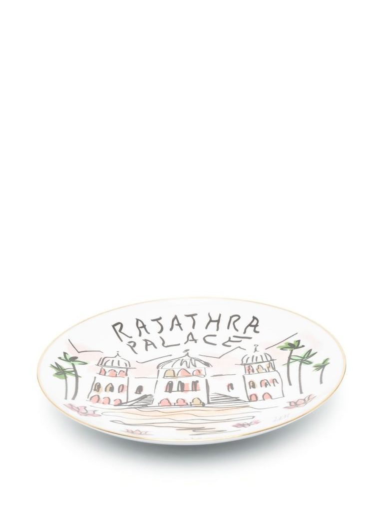 White Rajathra Palace Graphic Print Plate