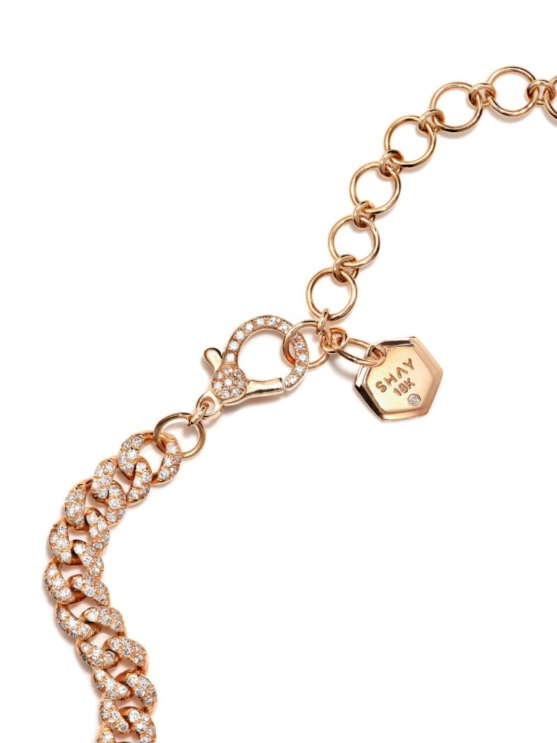 18k Yellow Gold Heart Diamond Chain Necklace