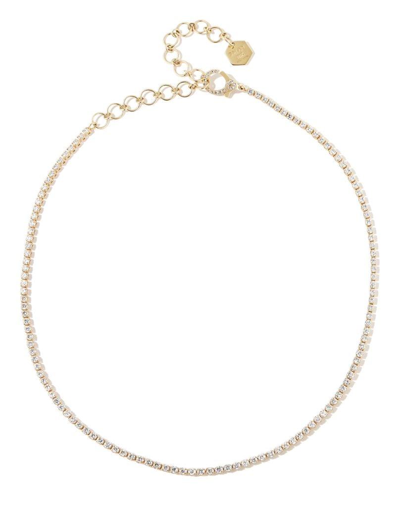 18k Yellow Gold Diamond Thread Choker