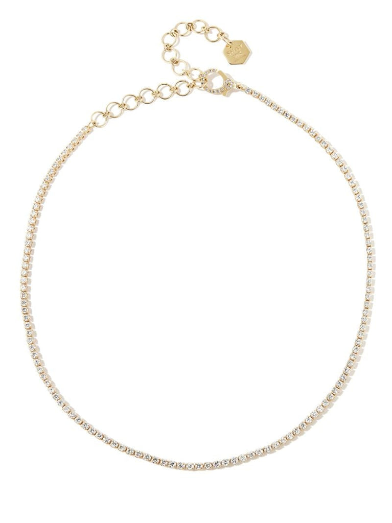 18k Yellow Gold Diamond Thread Choker