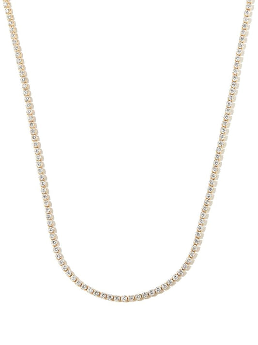 18k Yellow Gold Diamond Thread Choker