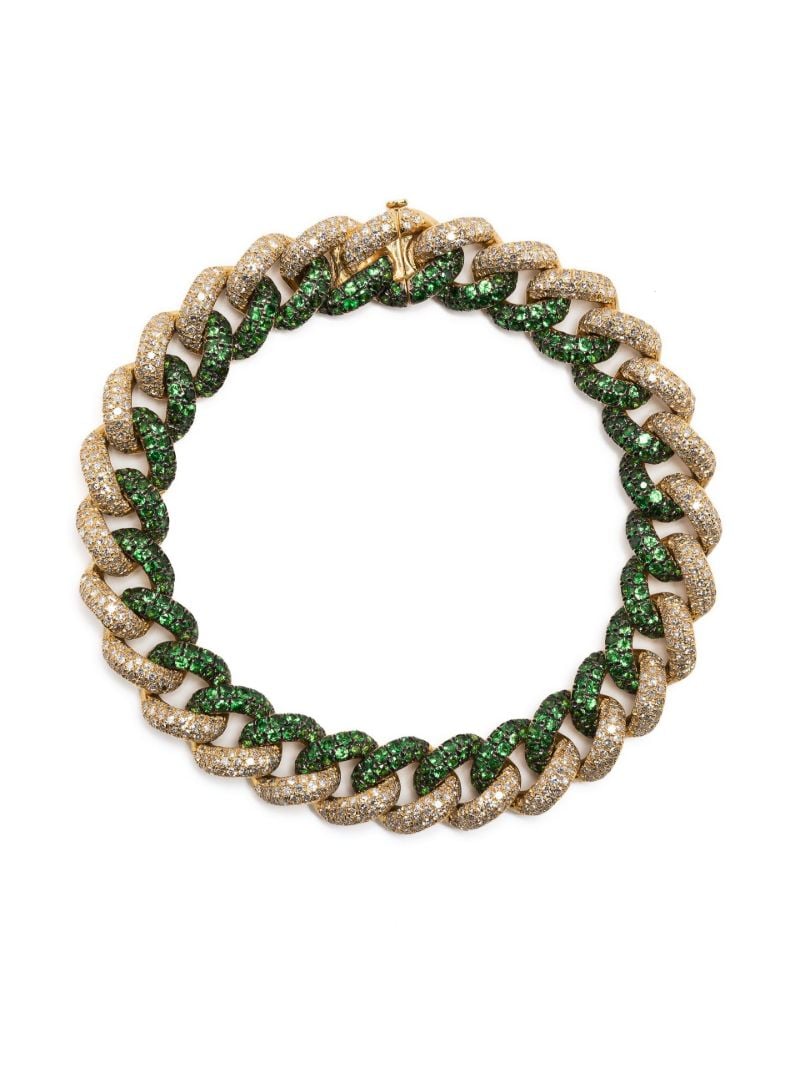 18k Yellow Gold Garnet and Diamond Essential Bracelet
