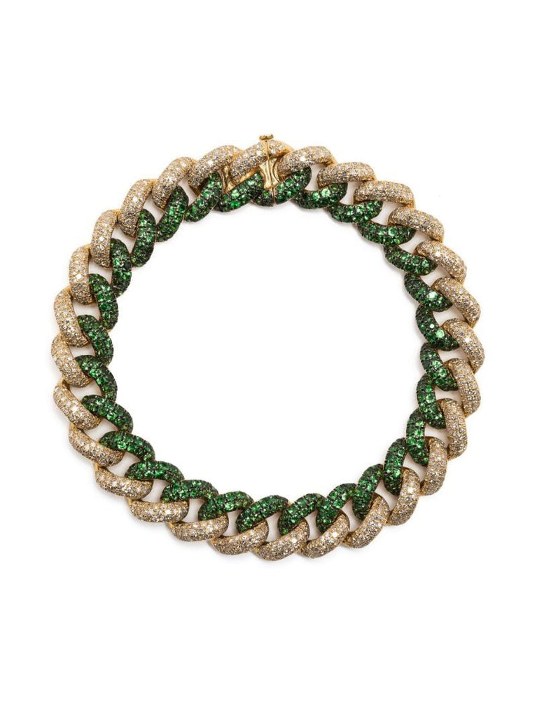 18k Yellow Gold Garnet and Diamond Essential Bracelet