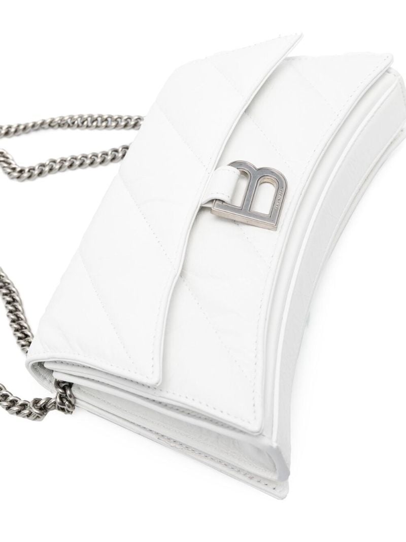 White Small Crush Quilted Shoulder Bag