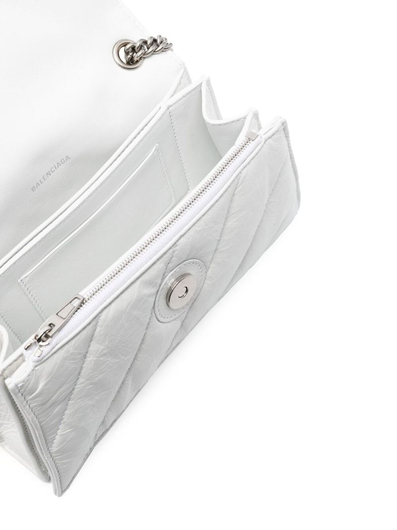 White Small Crush Quilted Shoulder Bag