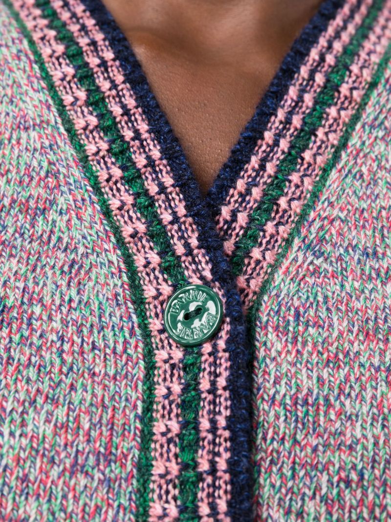 Pink V-neck Sleeveless Cashmere Cardigan