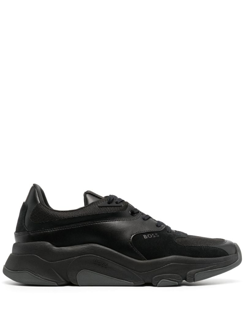 Black Asher Runn Mx Leather Sneakers
