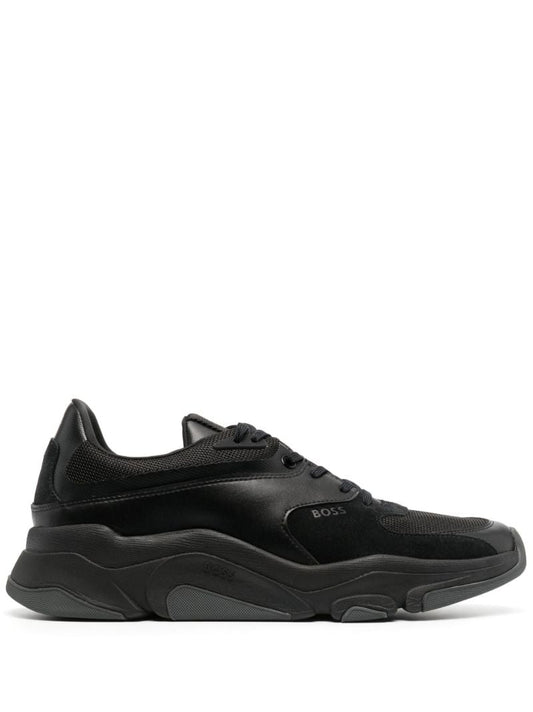 Black Asher Runn Mx Leather Sneakers