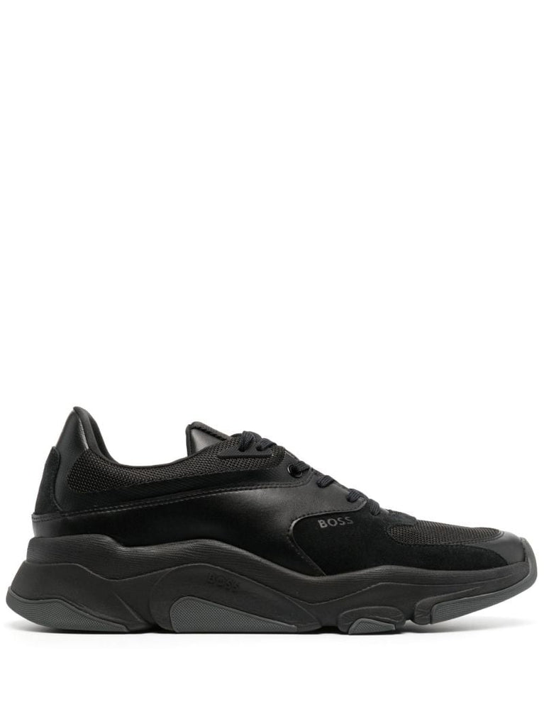 Black Asher Runn Mx Leather Sneakers