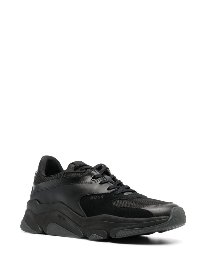 Black Asher Runn Mx Leather Sneakers