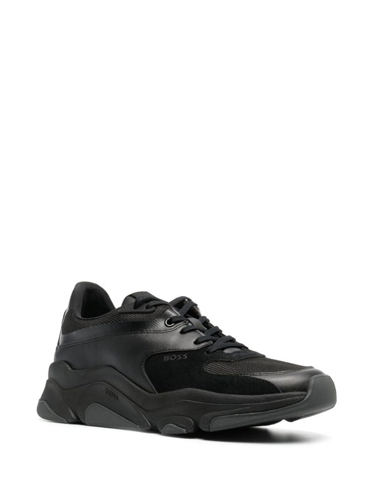 Black Asher Runn Mx Leather Sneakers