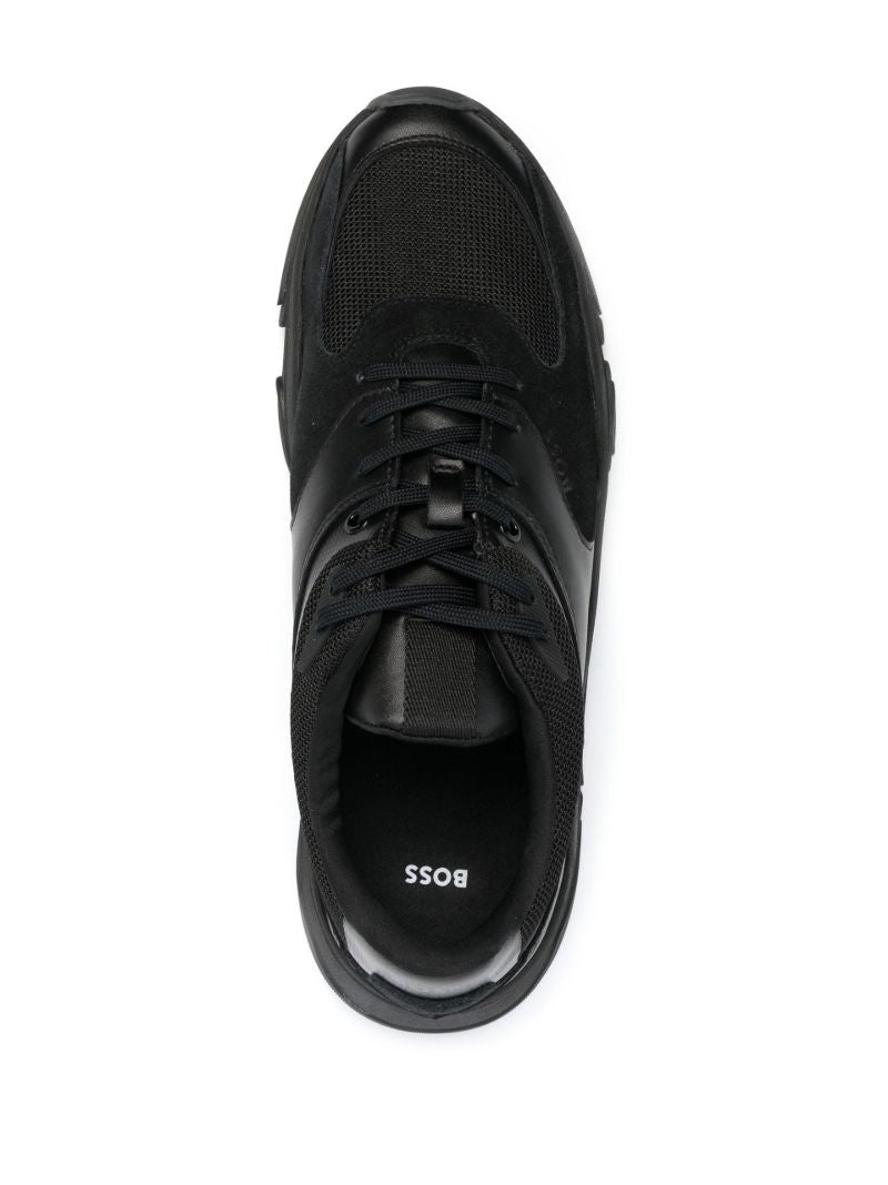 Black Asher Runn Mx Leather Sneakers