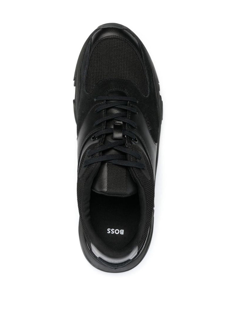 Black Asher Runn Mx Leather Sneakers