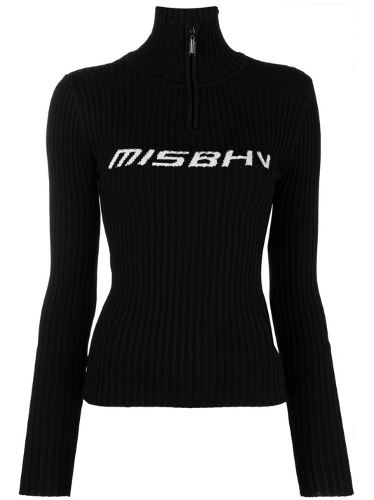 Black Ski Logo Knitted Sweater