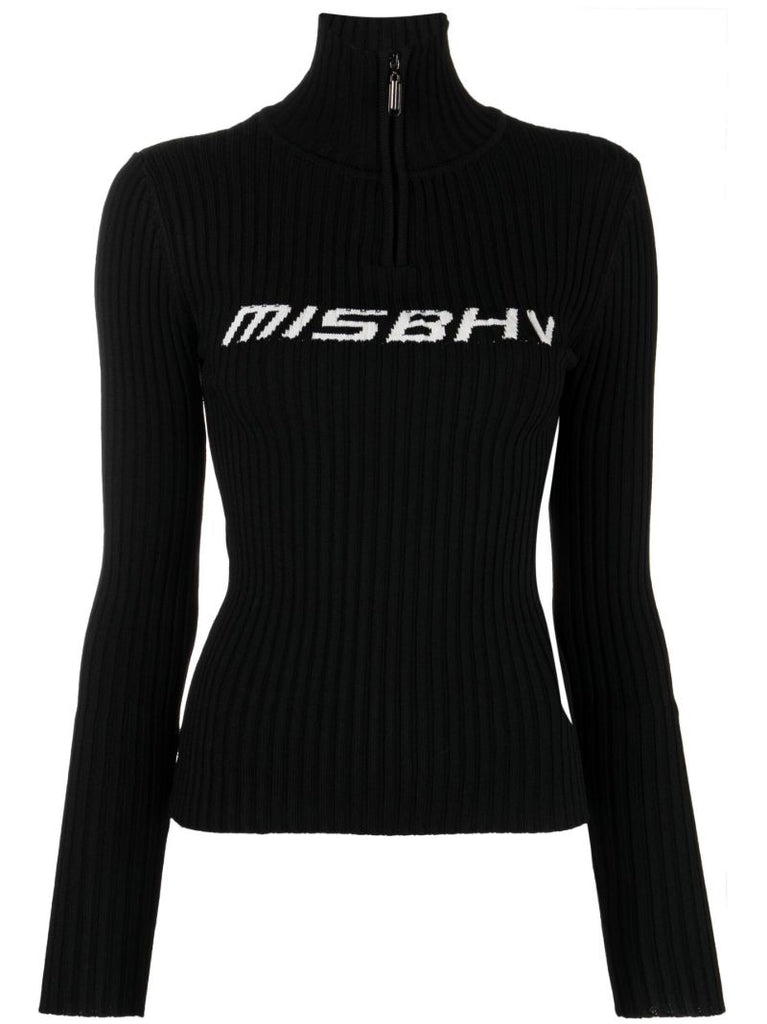 Black Ski Logo Knitted Sweater