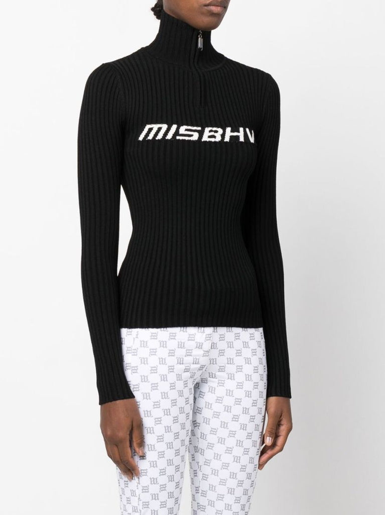 Black Ski Logo Knitted Sweater