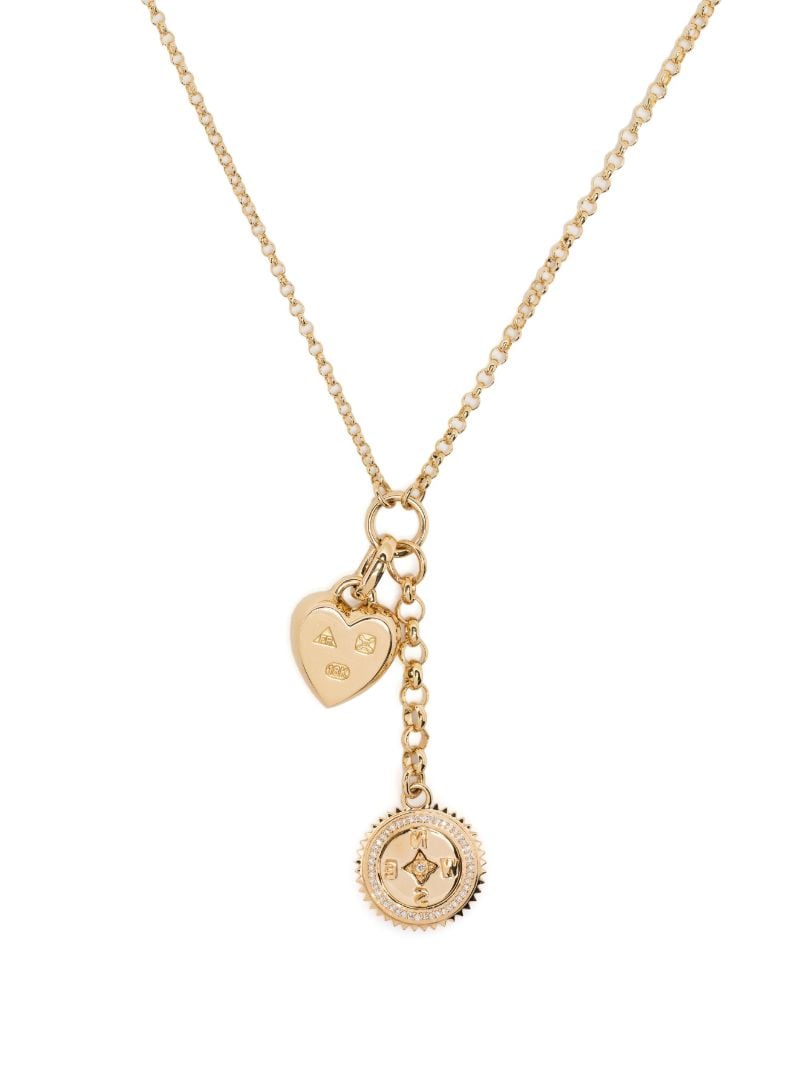 18k Yellow Gold Internal Compass Medium Mixed Belcher Extension Chain Diamond Necklace