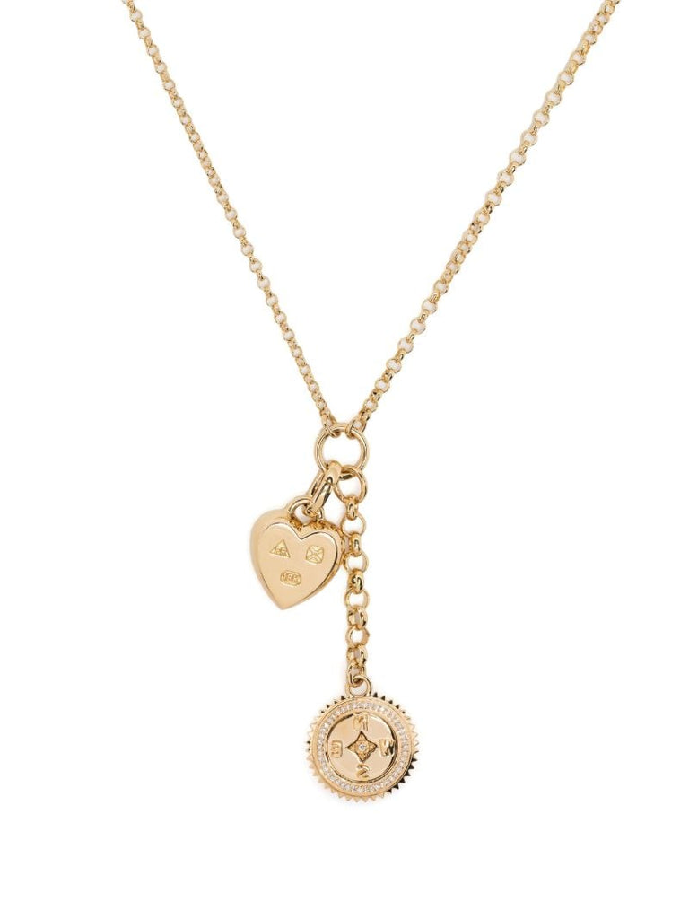 18k Yellow Gold Internal Compass Medium Mixed Belcher Extension Chain Diamond Necklace