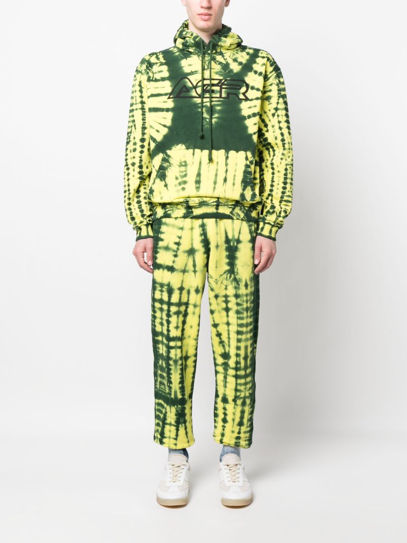 Green Tie Dye Pattern Track Pants