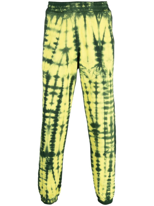 Green Tie Dye Pattern Track Pants