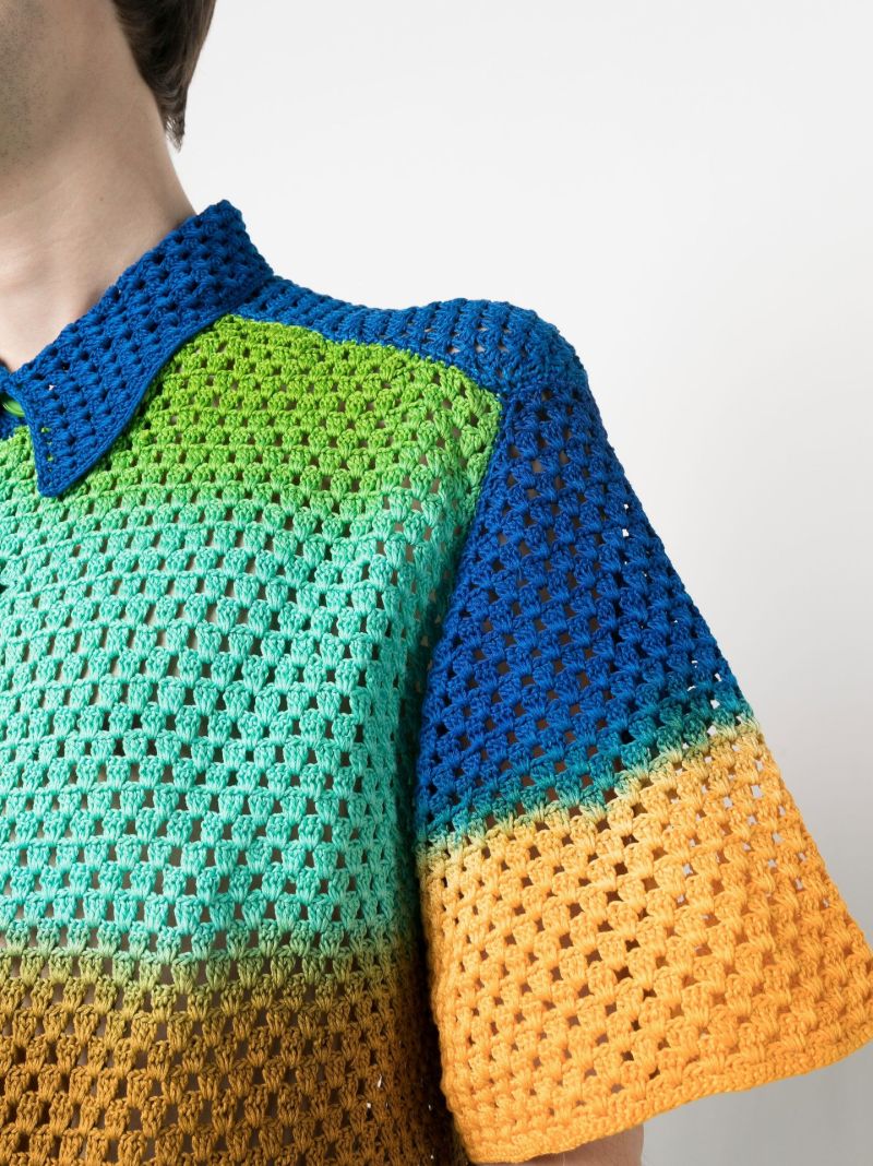 Blue Crochet OmbrÃ_x0083_Â© Shirt