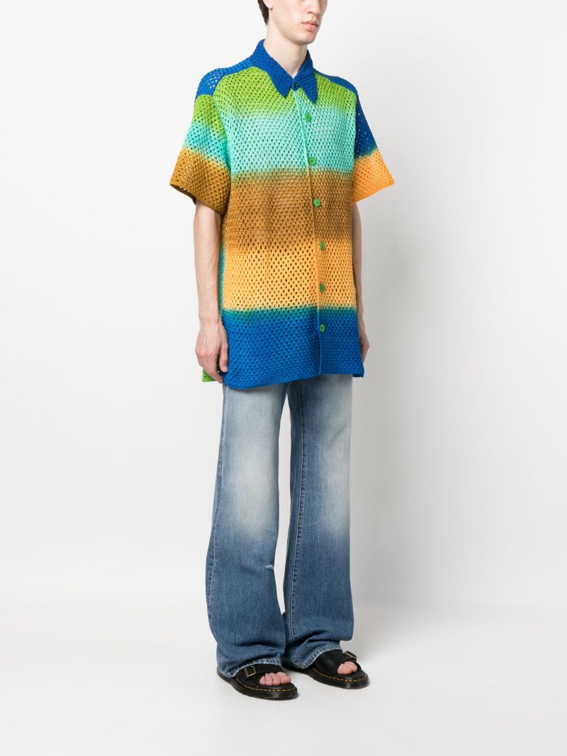 Blue Crochet OmbrÃ_x0083_Â© Shirt