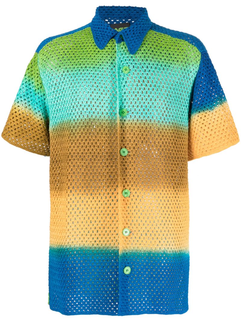 Blue Crochet OmbrÃ_x0083_Â© Shirt