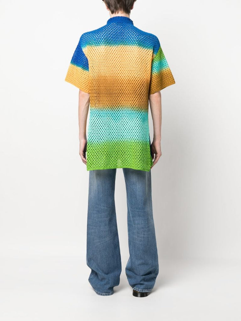 Blue Crochet OmbrÃ_x0083_Â© Shirt