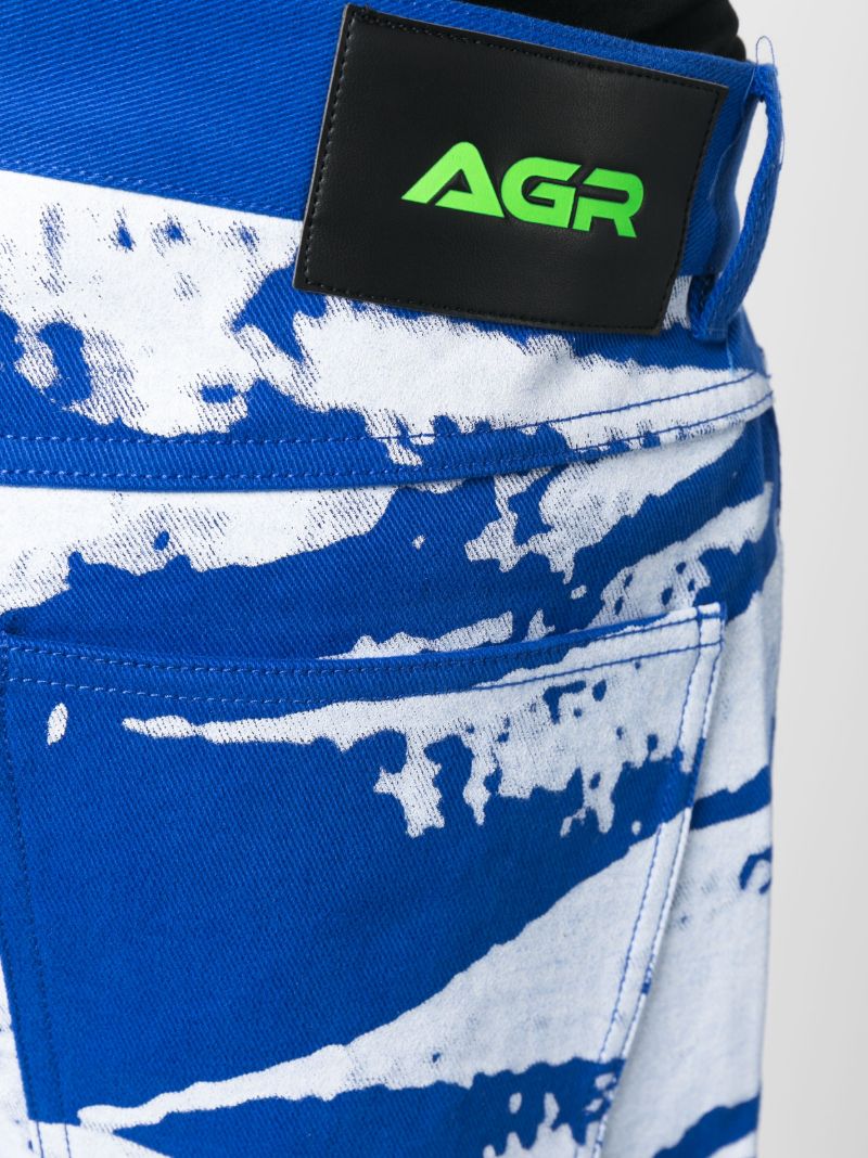 Blue Graphic Print Denim Jeans