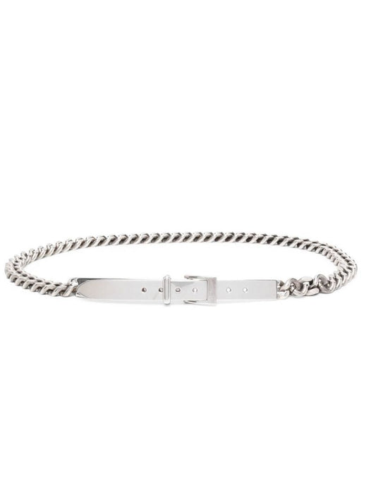 White Chain Trimmed Metal Belt