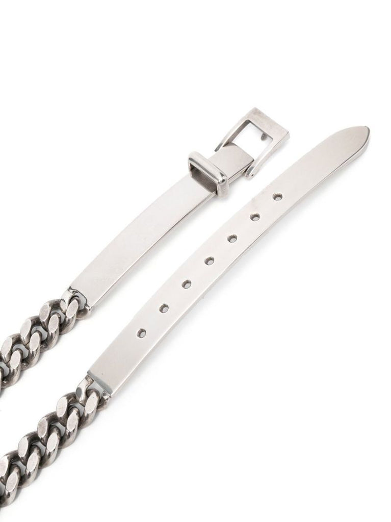 White Chain Trimmed Metal Belt
