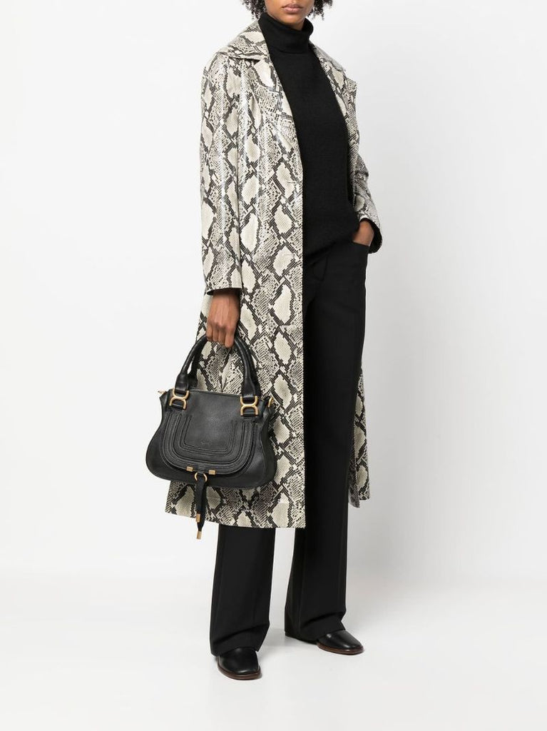 Black Marcie Small Leather Tote Bag