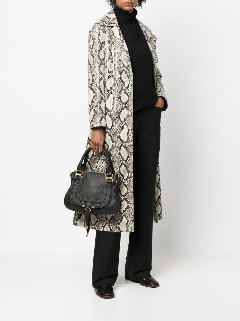 Black Marcie Small Leather Tote Bag