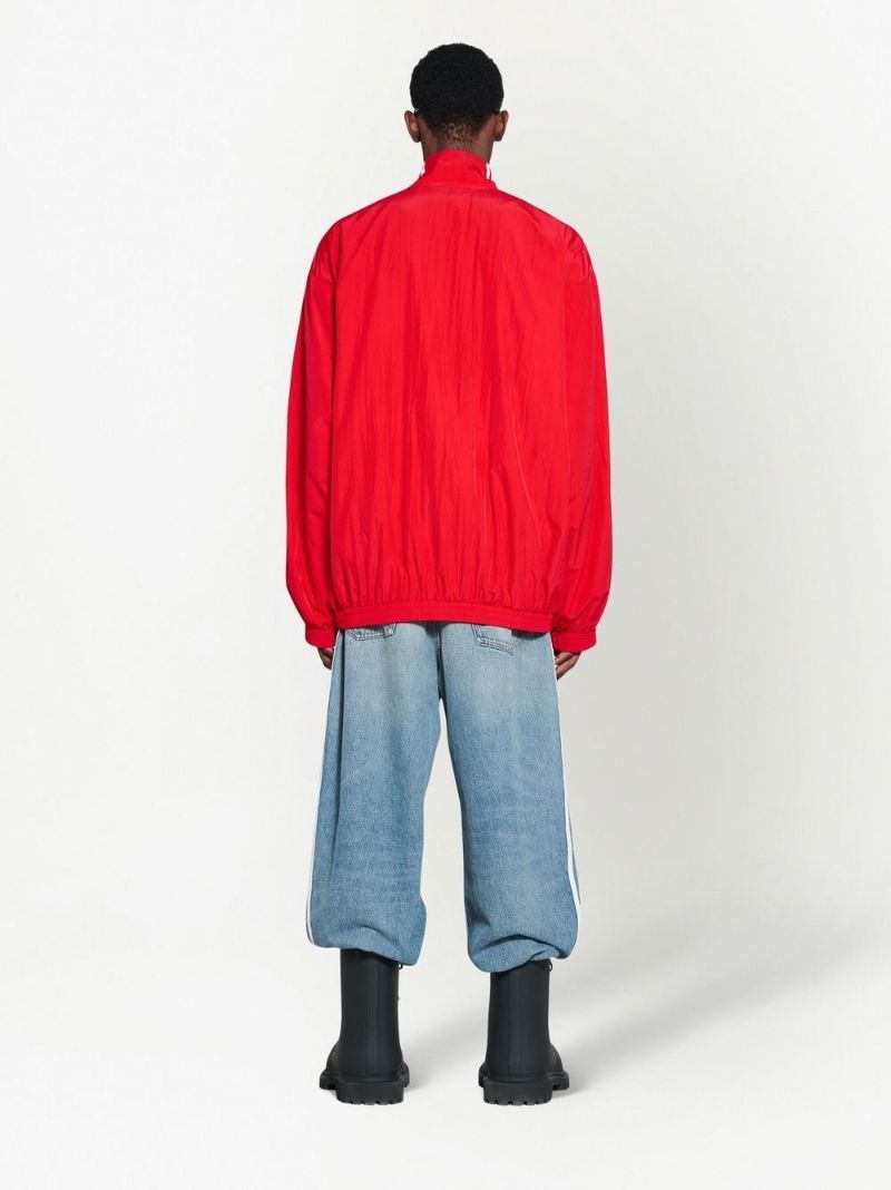 X Adidas Red Logo Embroidered Track Jacket