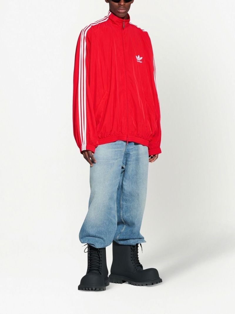 X Adidas Red Logo Embroidered Track Jacket