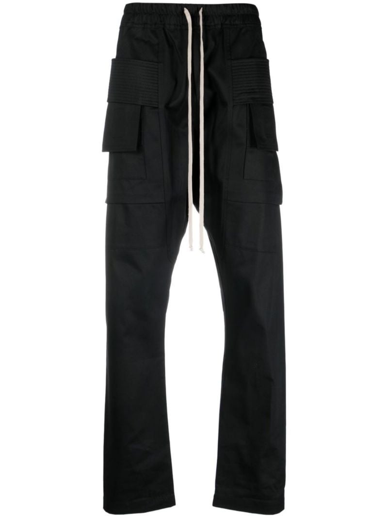 Black Cotton Cargo Trousers