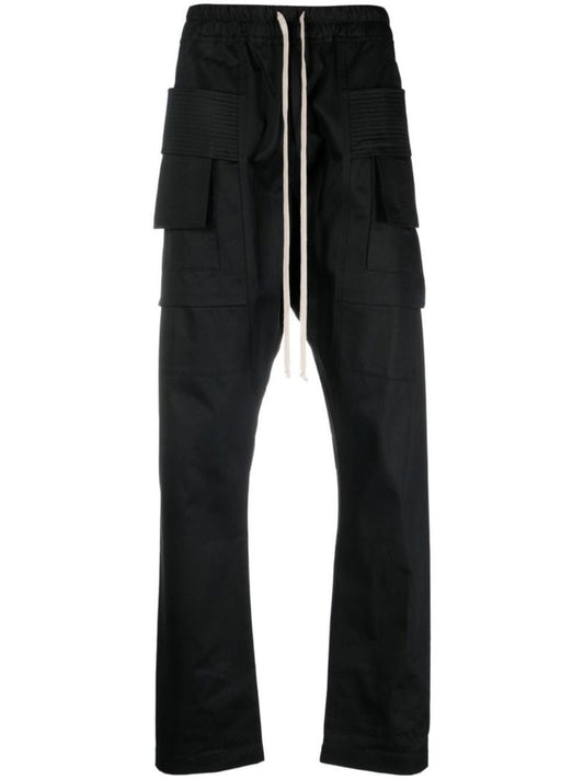Black Cotton Cargo Trousers