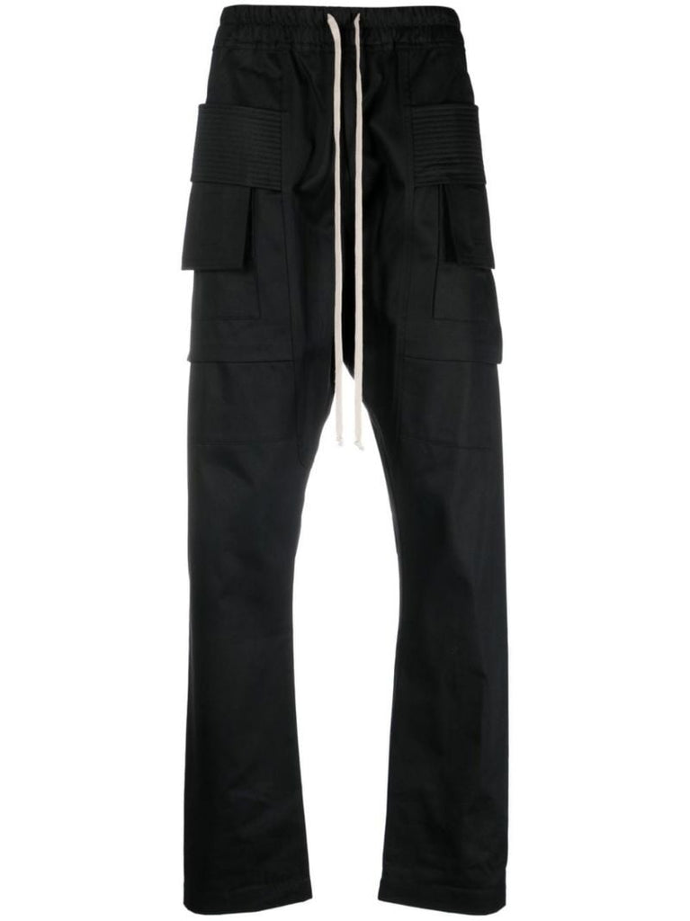 Black Cotton Cargo Trousers