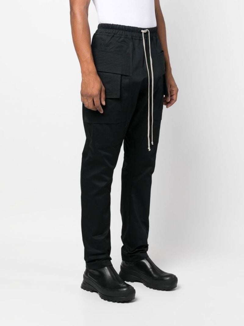 Black Cotton Cargo Trousers