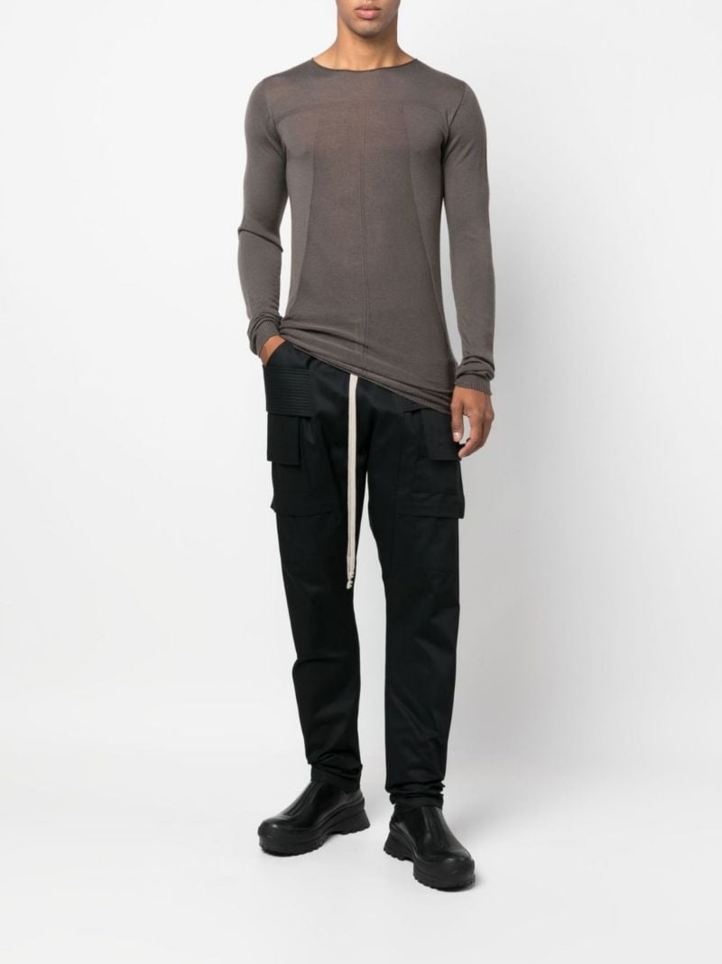 Black Cotton Cargo Trousers