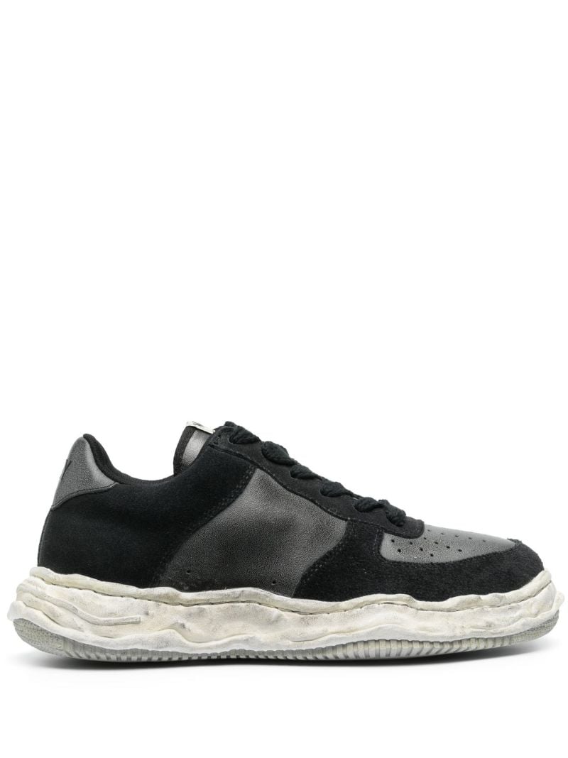 Black Wayne Leather and Suede Sneakers